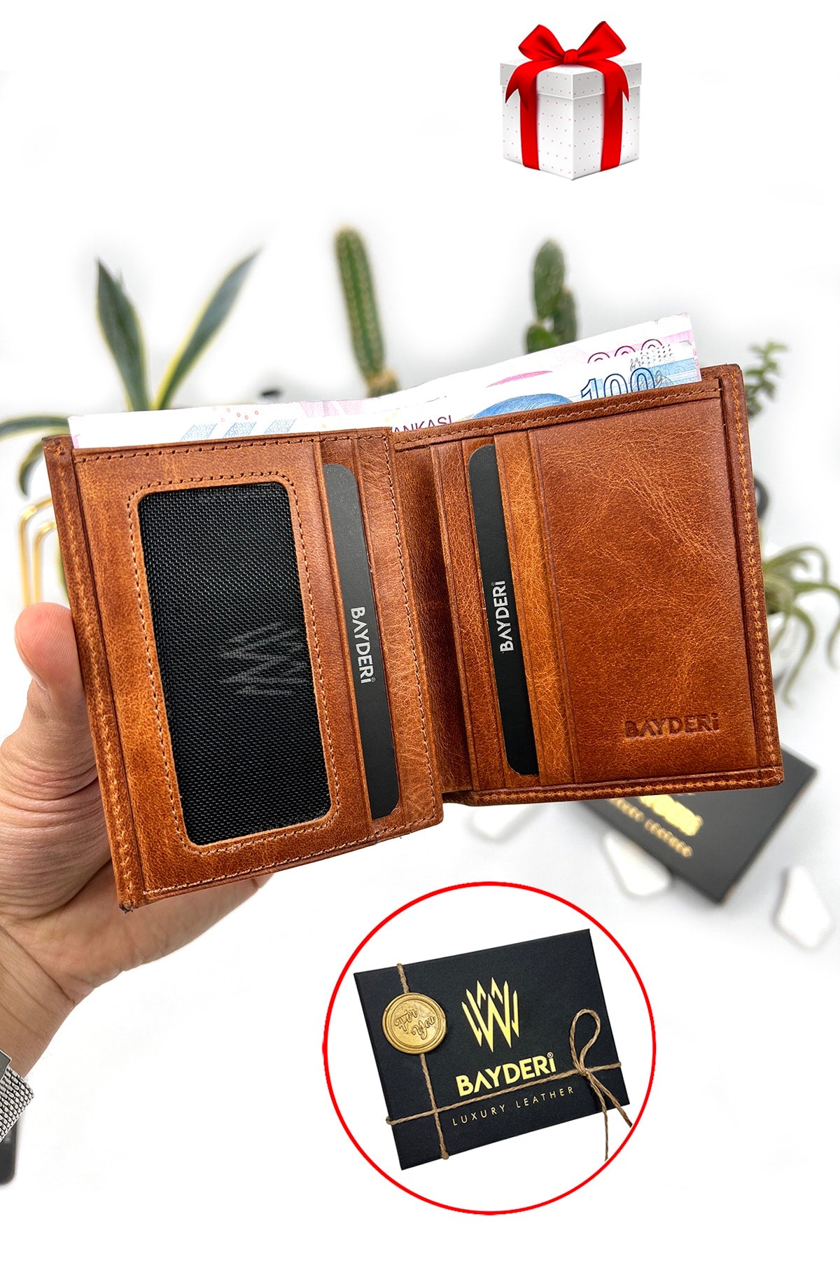 Genuine Tumbled Tan Leather Handy Polite Stylish Men'S Wallet