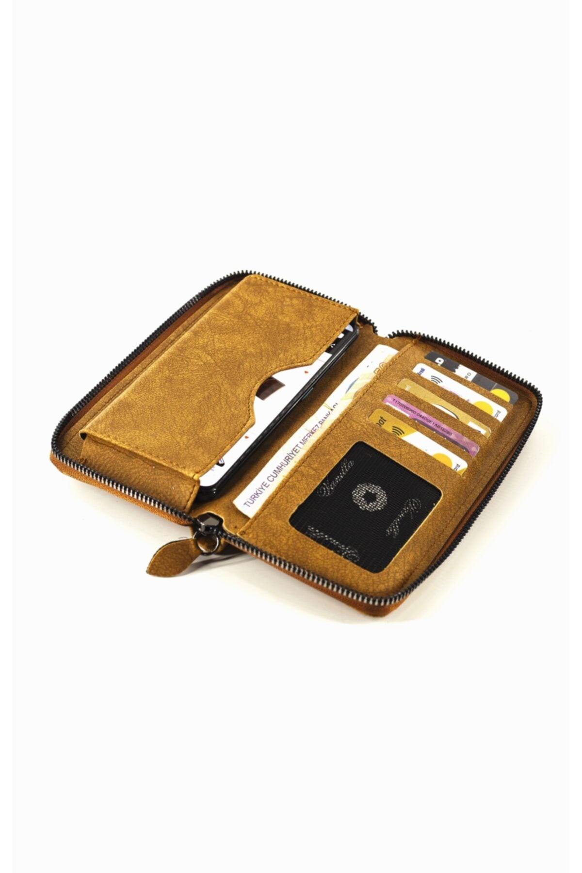 Unisex Vegan Leather Card Holder Wallet with Phone Compartment Xclub Model