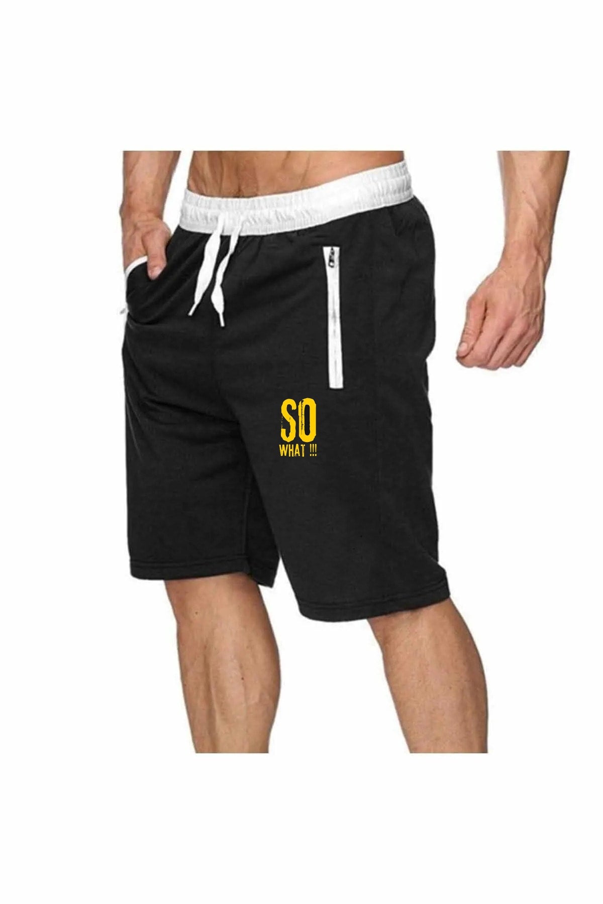 So What Men'S Pocket Zipper Sports Shorts