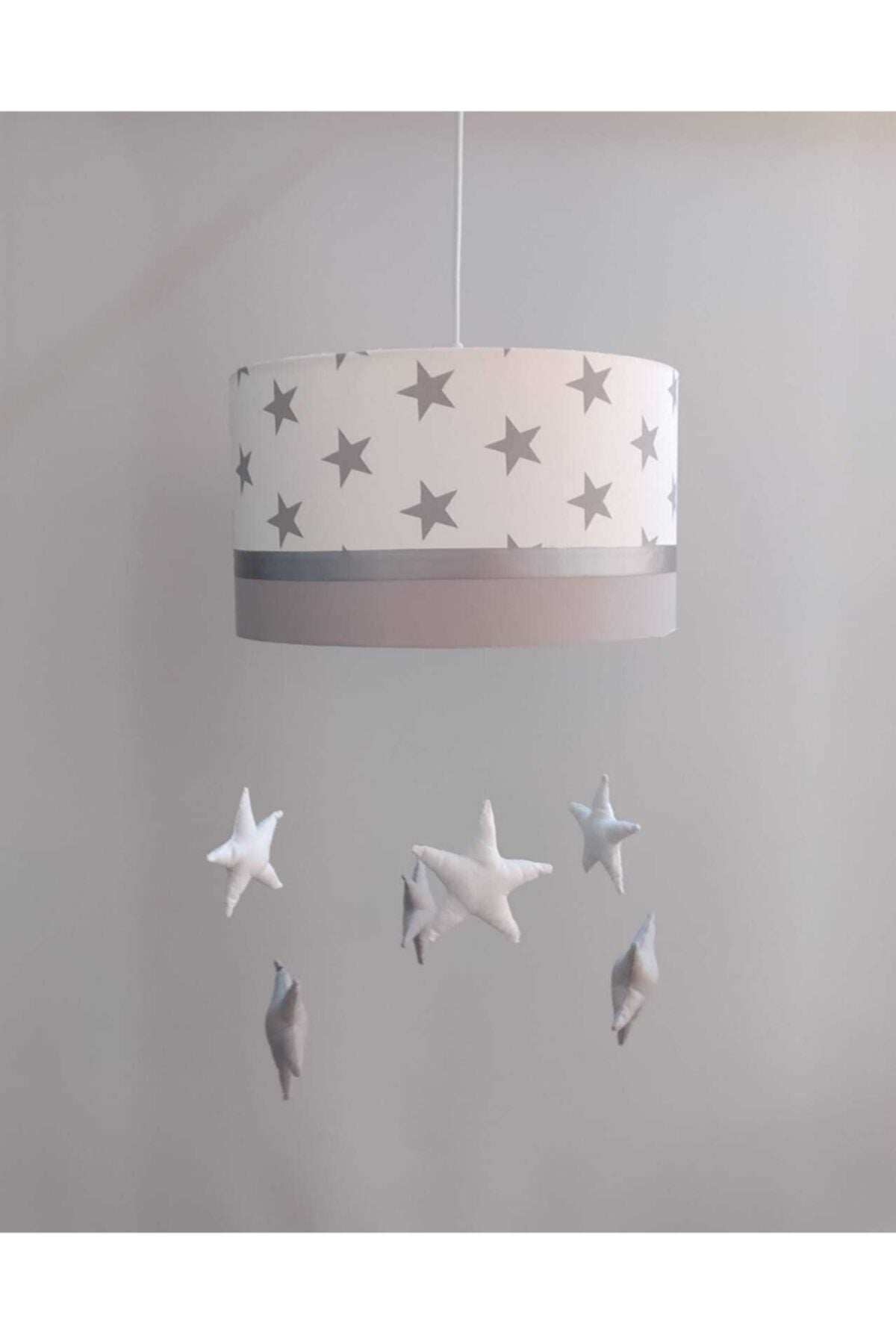 White Gray Star Ornate 35 Diameter Large Size Child Young Baby Room Chandelier Single Pendant Lamp