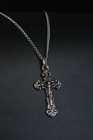 Jesus Cross Silver Color Necklace