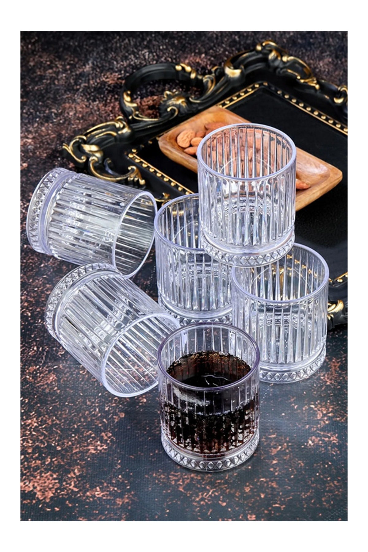 Elysia Mika Set Of 6 200 Ml Crystal Soft Drink Water Glasses
