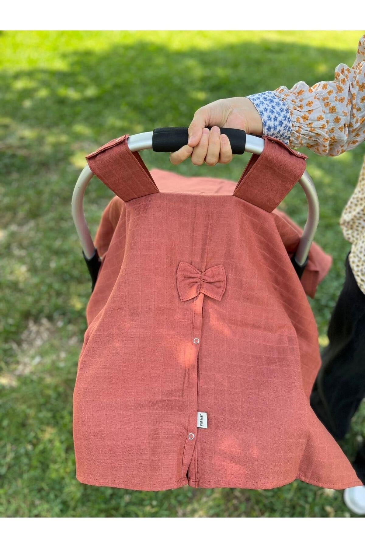 Run Baby Muslin Fabric Pushchair Cover (Tile) 75X100Cm