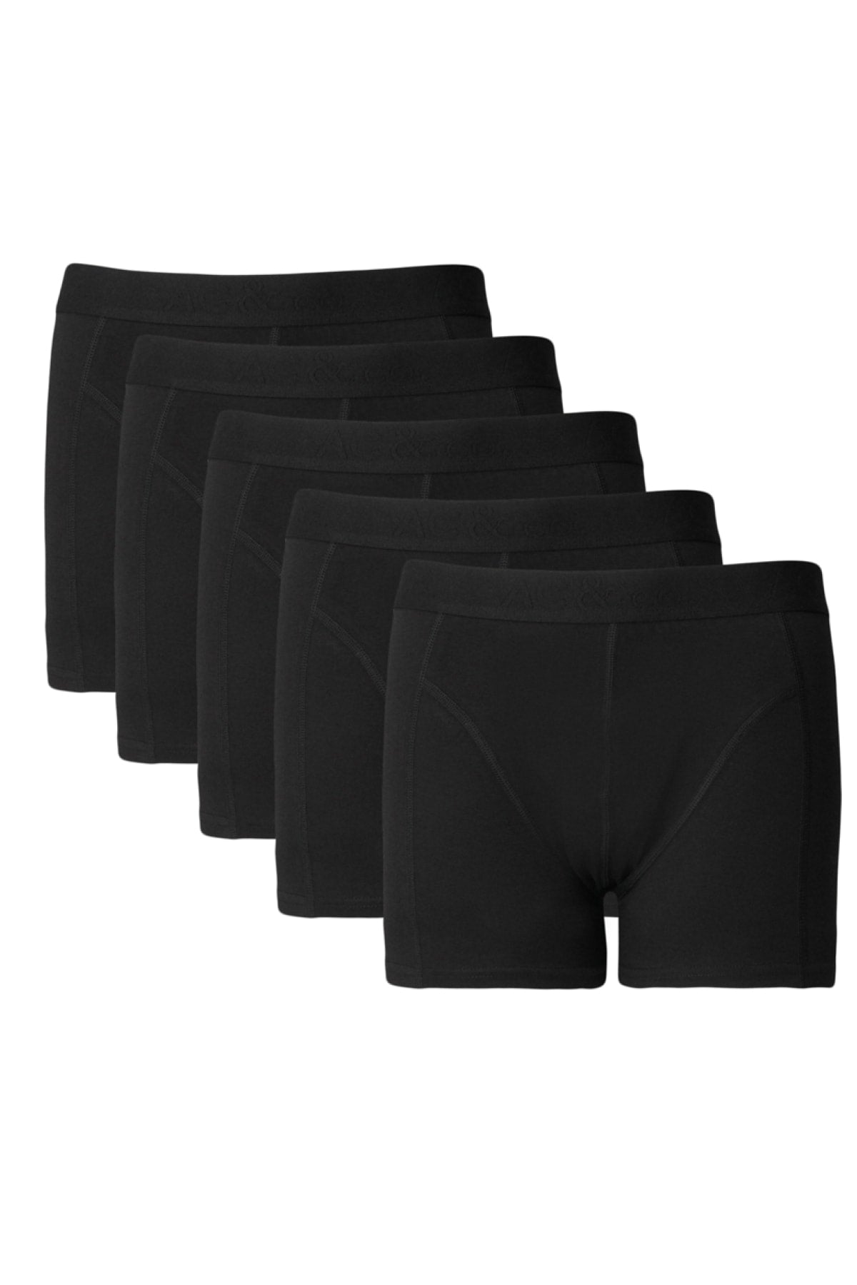 Men'S Black 5 Pack Cotton Flexible Boxer Pack