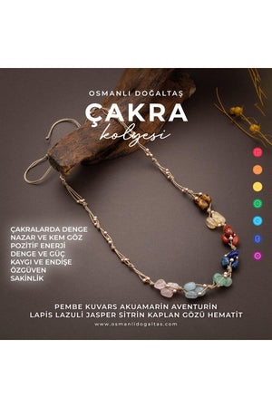 Certified Chakra Necklace Macrame Closure 100% Handcrafted Natural Cut Natural Stone - Swordslife