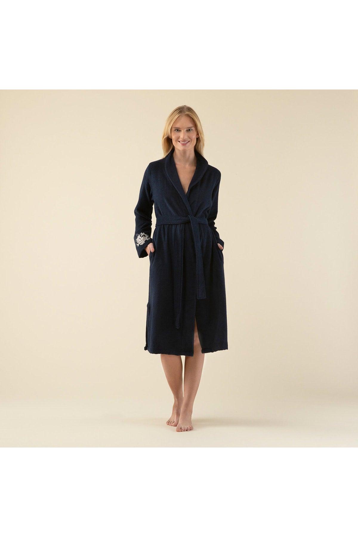 Coranda Women's Bathrobe Marine Blue - Swordslife