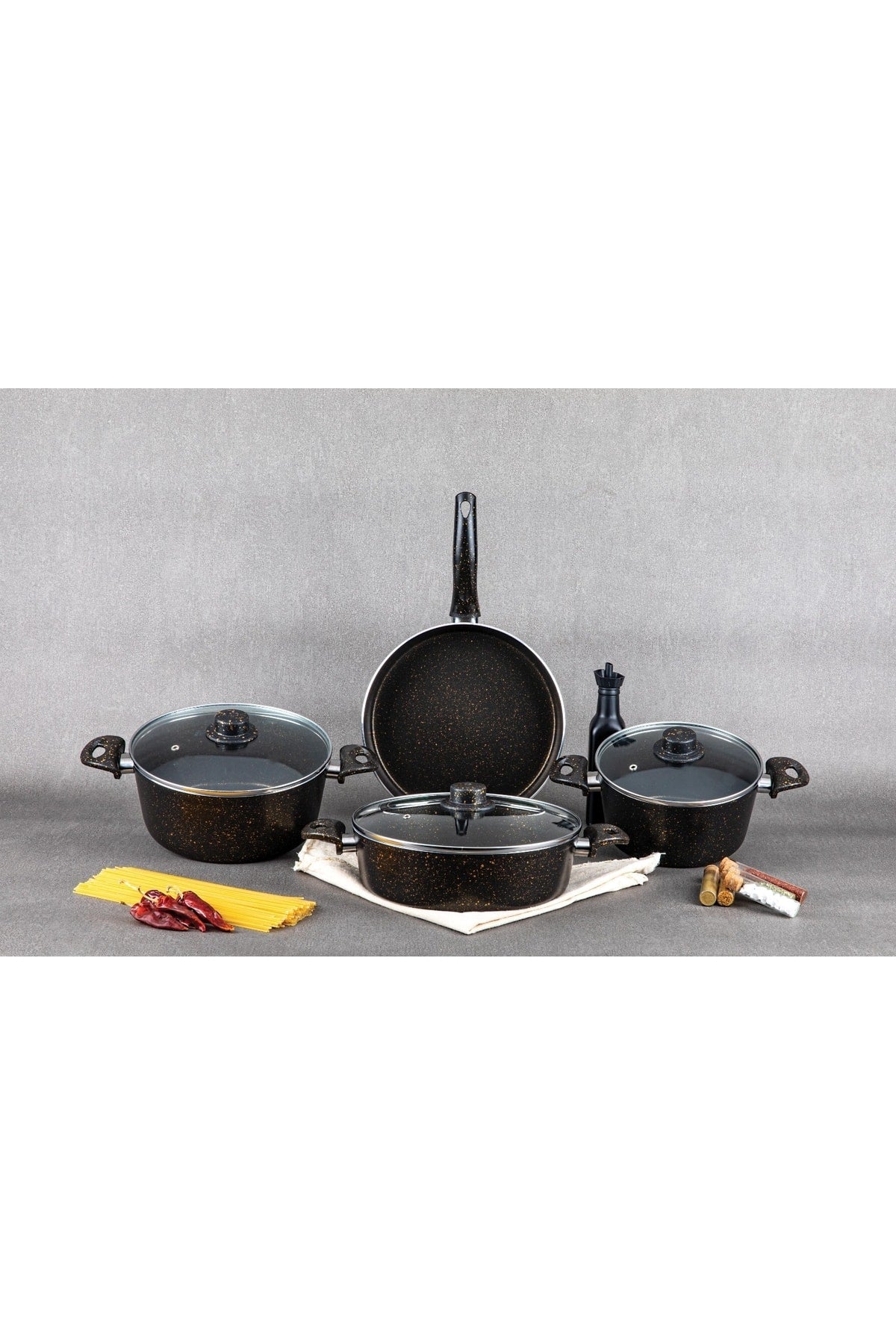 Granite 7 Pieces Chef Pan And Cookware Set