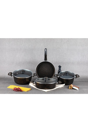 Granite 7 Pieces Chef Pan And Cookware Set