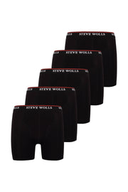 Men'S Black Color Bamboo Boxer Set Of 5