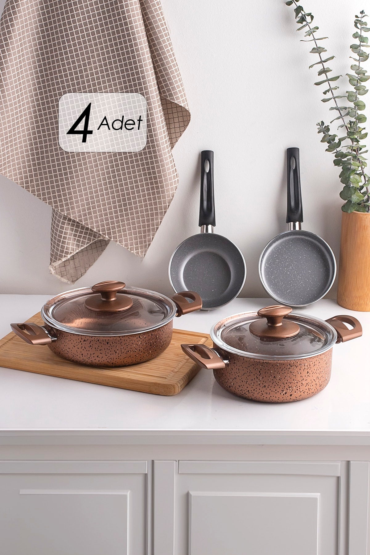 Granite Effect Mini Cookware And Pan Set - 6 Piece Cookware Set
