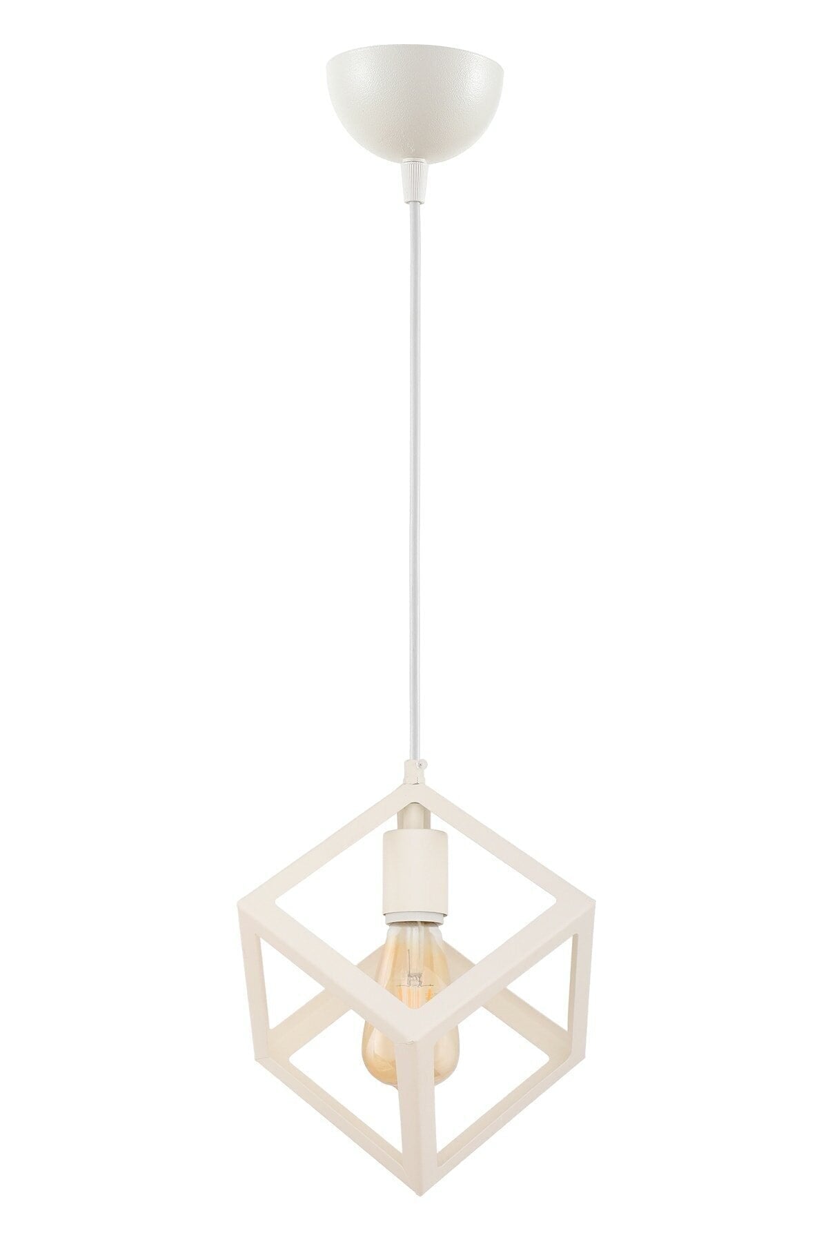 Cube Single White Chandelier