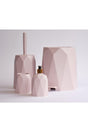 Bathroom Set Plastic 5 Lt Trash Can Toilet Brush Sink Set of 4 (powder) - Swordslife
