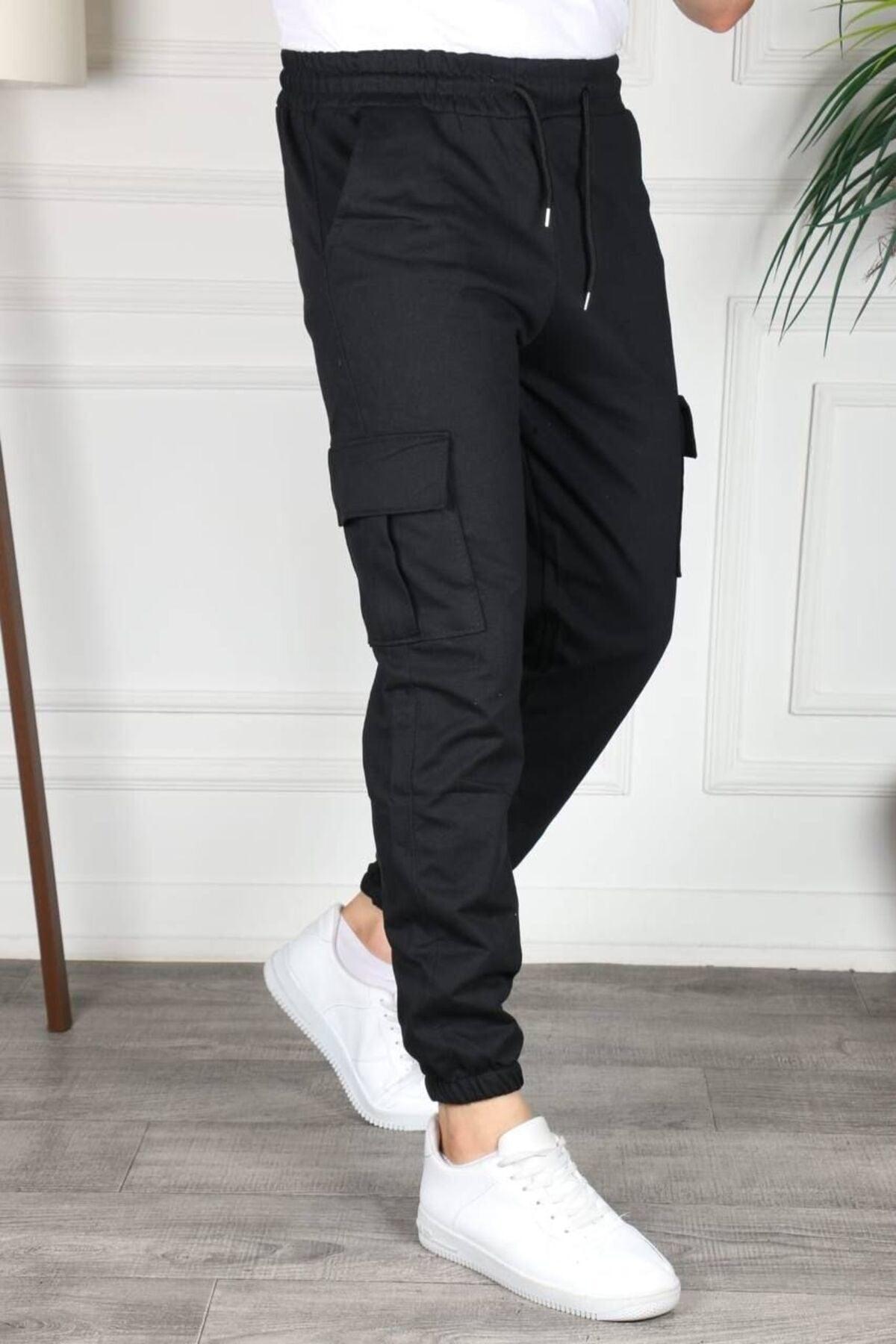 Cargo Pocket Black Sweatpants - Swordslife