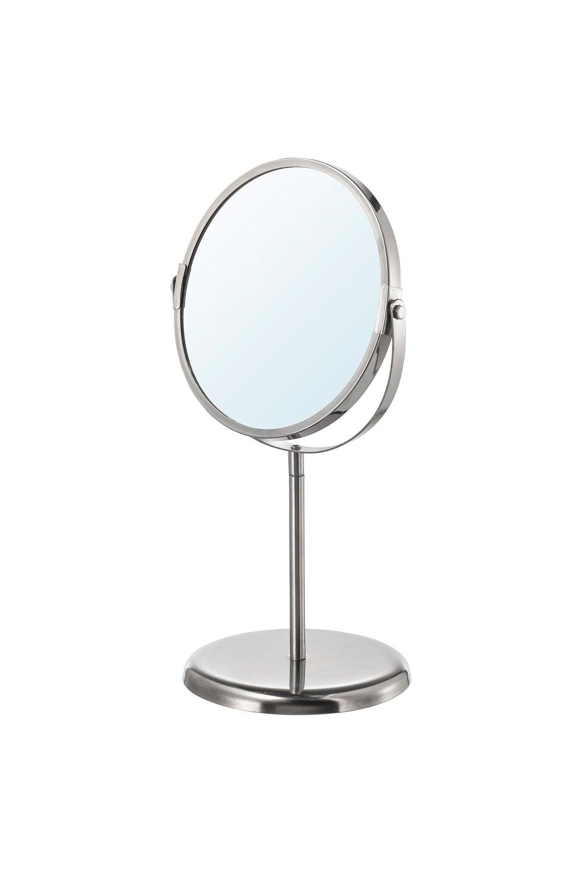 Magnifying Mirror Makeup Mirror Stainless Steel Mirror 17 Cm Diameter Double Side Enlarges One Side 3 Times - Swordslife