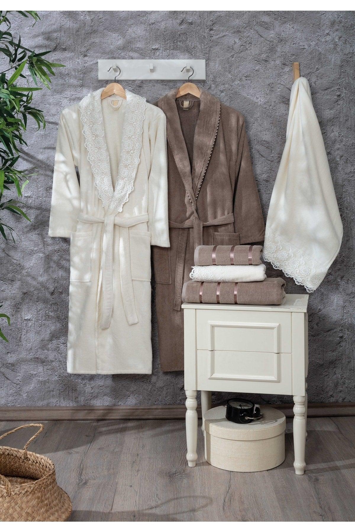 Paris 12 Piece Velvet Guipure Robe Set | Bathrobe | Bathrobe Set | Dowry set - Swordslife