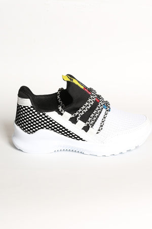 Kids White-Black Orthopedic Walking Shoes