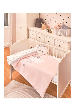 Baby Girl Cute Cat Pattern Duvet Cover Set