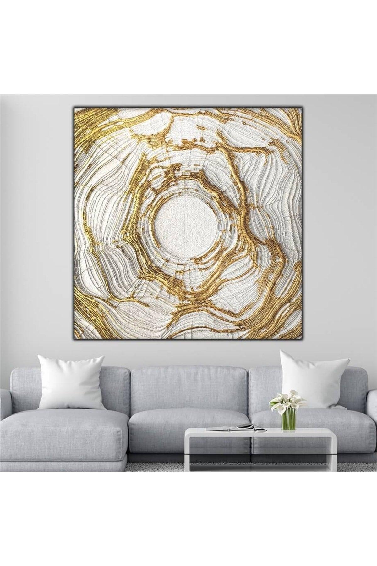 Abstract Golden Intricate Lines Intense Oil Painting Textured Painting - Swordslife