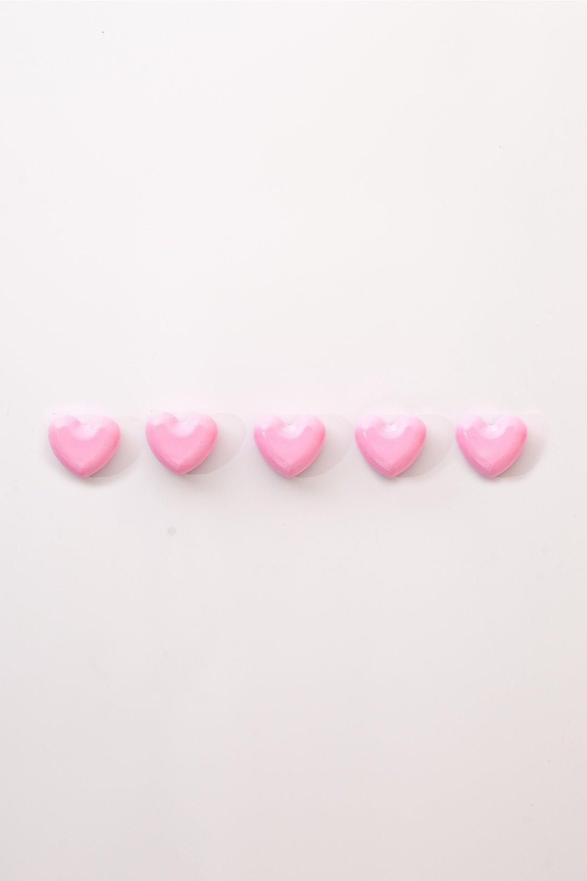 Handmade Concrete Fridge Magnet - Heart 5-Pack - Swordslife