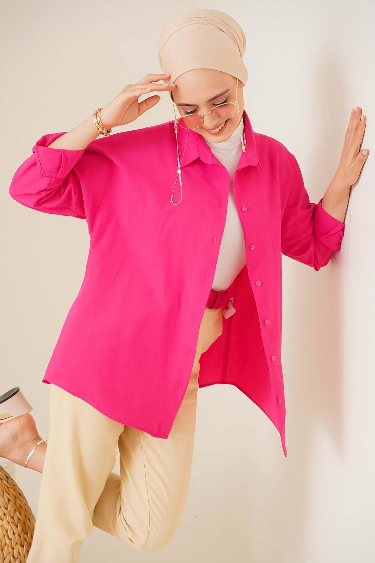 Oversize Basic Shirt Fuchsia - Swordslife