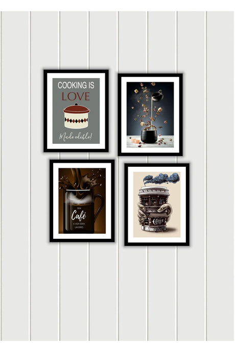 Pcs Kitchen Home Decoration Frame View Wooden Mdf Table Set With Adhesive Back - Swordslife