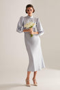 Berthe Judge Collar Light Blue Evening Dress - Swordslife