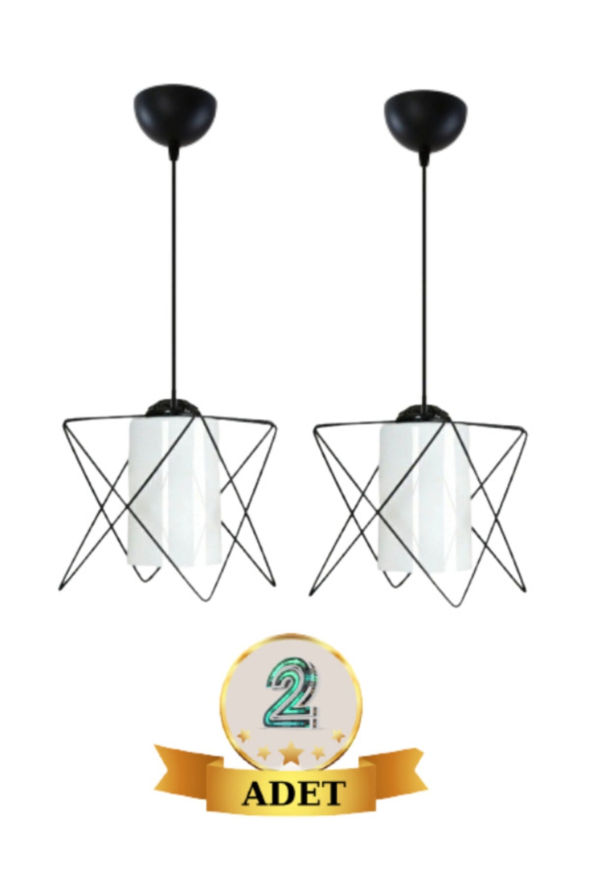 Black Pendant Chandelier 2 Pieces