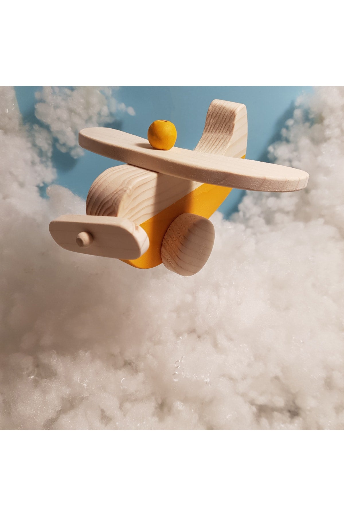 Handmade Wooden Toy Airplane, Educational, Creative, Vintage And Natural And Safe Wooden Baby Toy