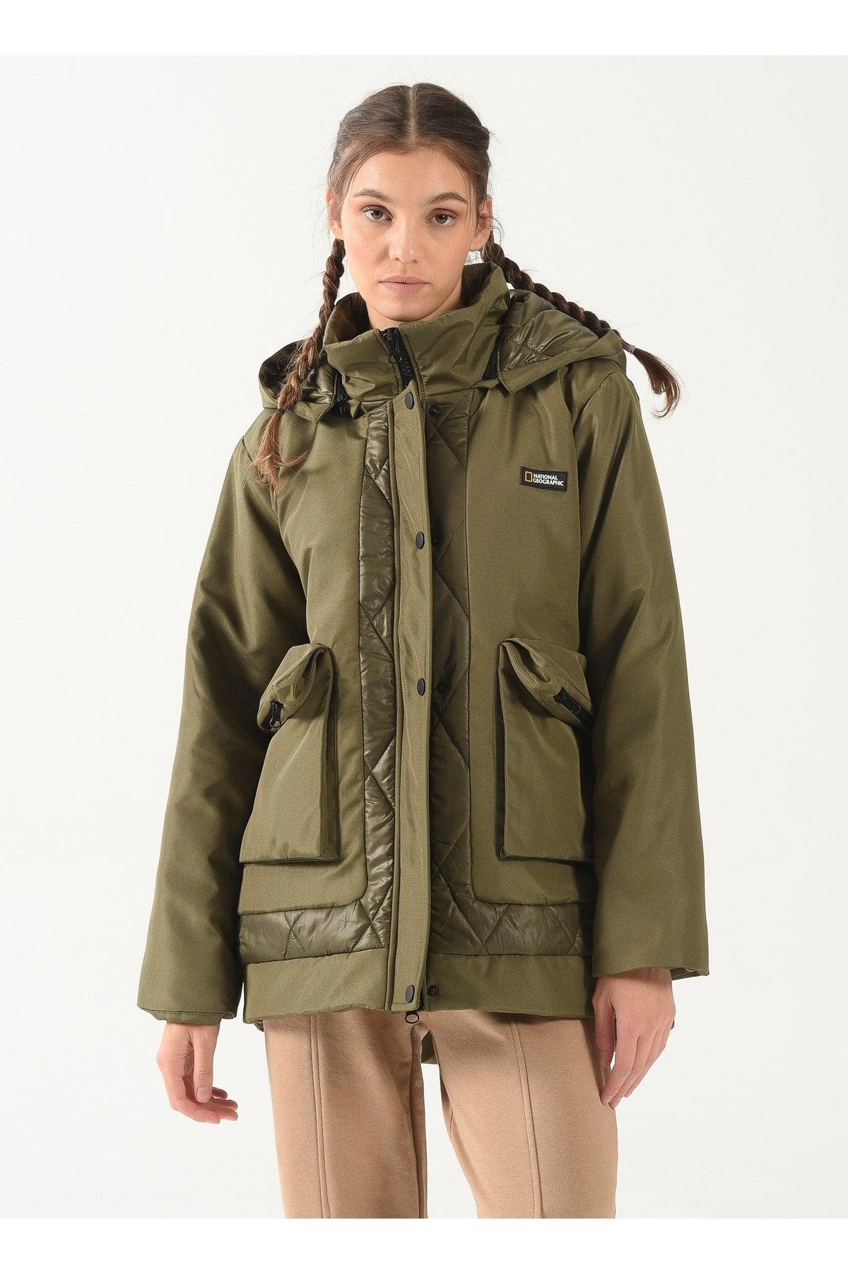 Khaki Women's Coat Cwodes - Swordslife