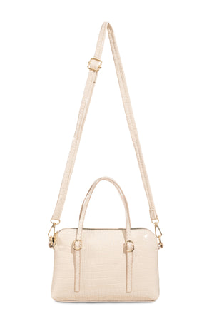 Women'S Leather Look Double Handle Bag