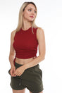 Burgundy Side-tied Crop - Swordslife