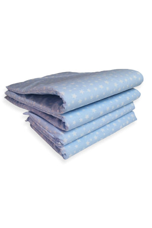 Baby Child Crib Side Protection 90X190 Cm For Montessori 4 Pieces Star Blue