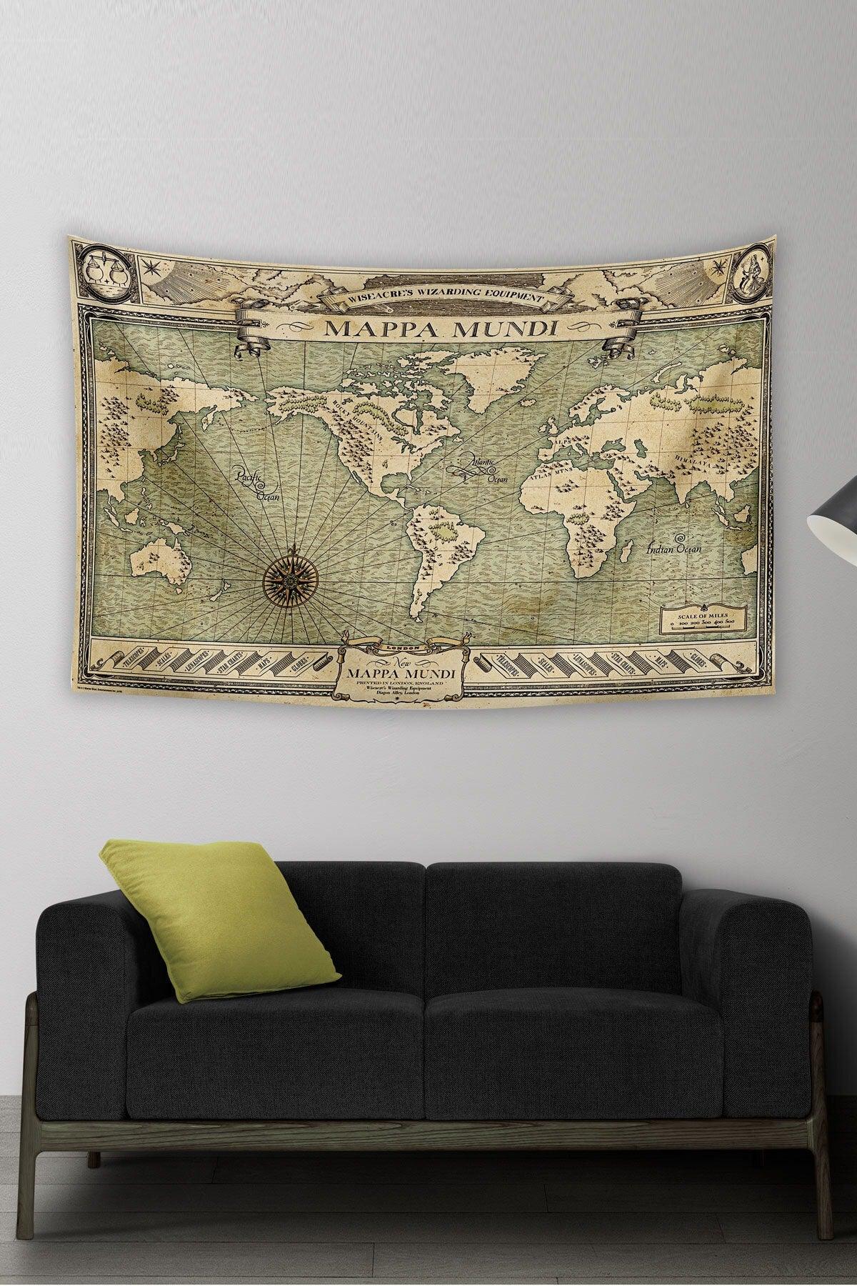 Fantastic Beasts Mappa Mundi Wall Covering Rug 140 X 100 Cm-70x100 Cm - Swordslife