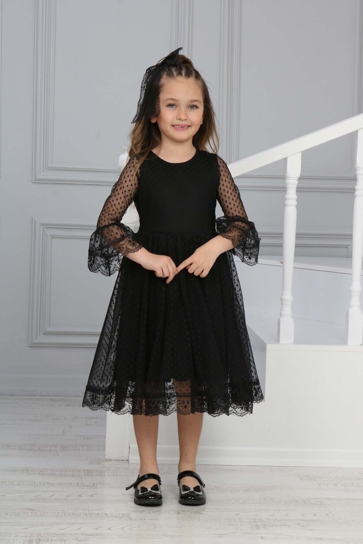 Girls` Evening Dress Girls` Tulle Lace Dress Girls` Dress Girls` Buckled Dress