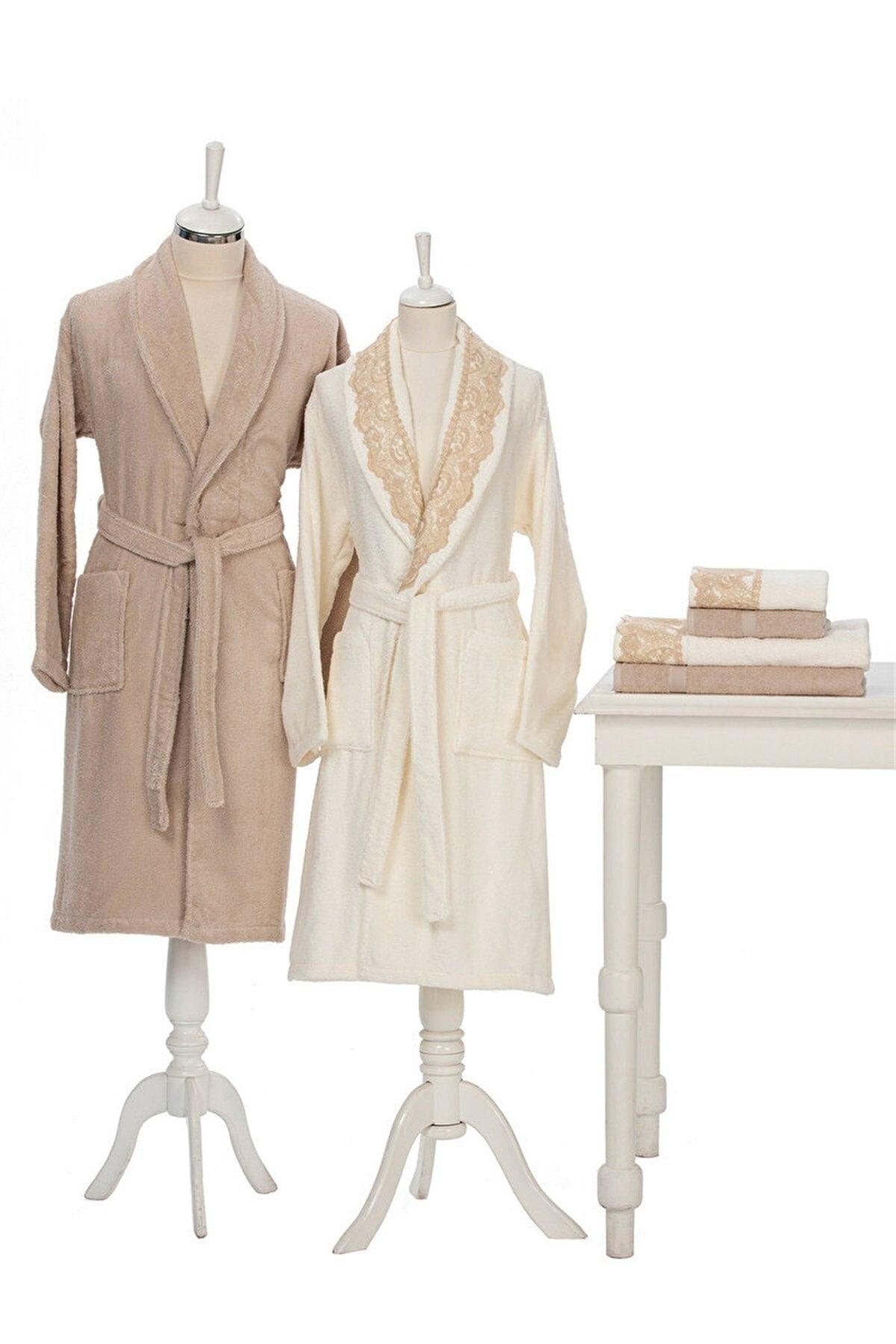 Victory Family Bathrobe Set Cream-beige - Swordslife