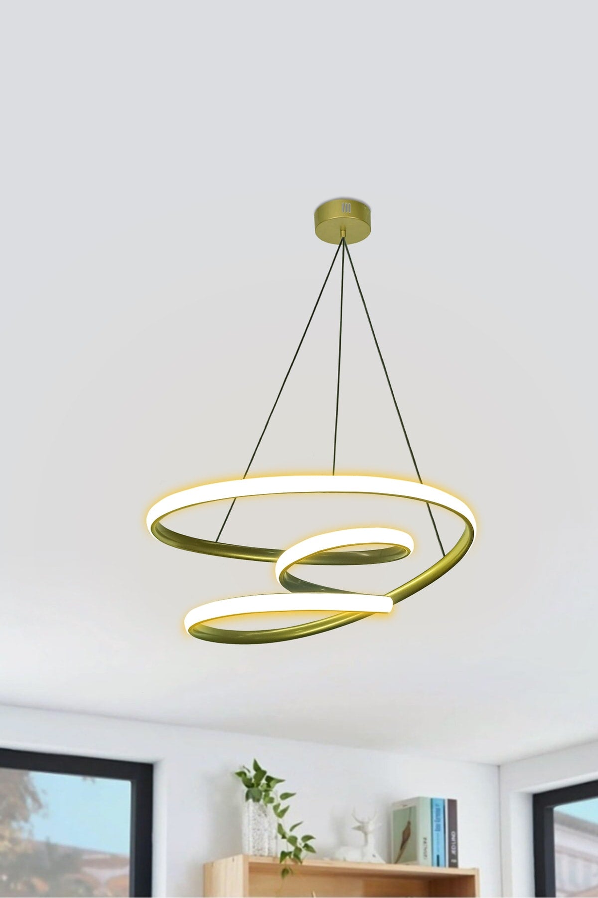 Modern Pendant Lamp Galaxy Gold Case Daylight Led Chandelier