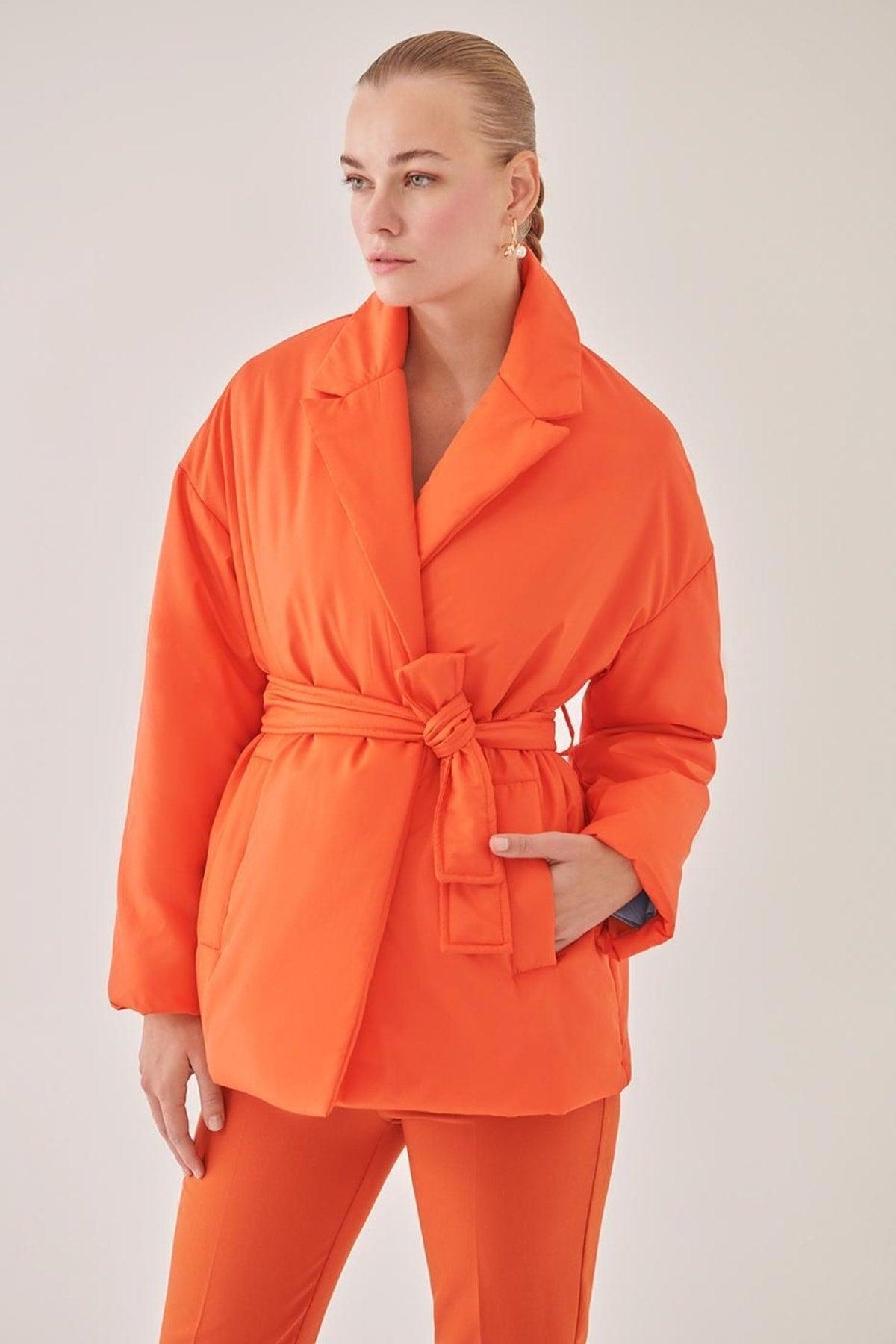 Trevor Casual Fit Jacket Collar Orange Color Coats - Swordslife