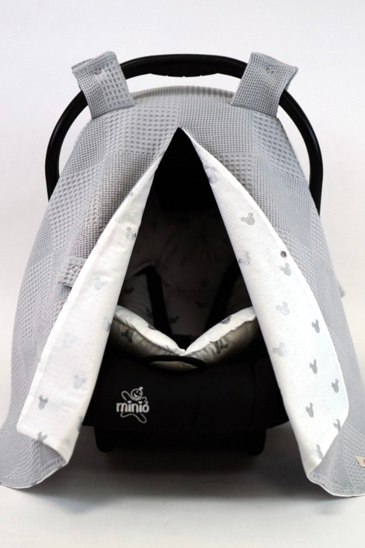 Gray Mickey Mouse Stroller Cover And Cushion
