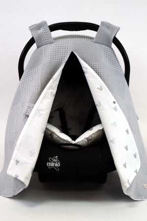 Gray Mickey Mouse Stroller Cover And Cushion