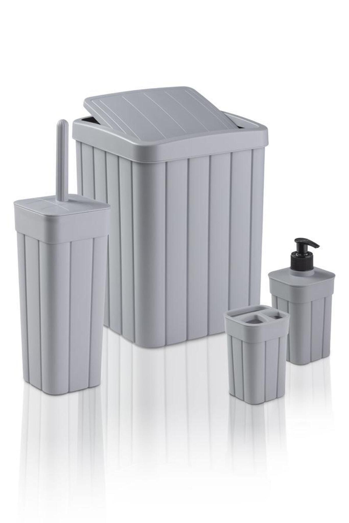 Wick Pattern Plastic Bathroom Set Lux 4 Pcs Toilet Bathroom Accessory Set Set - Swordslife