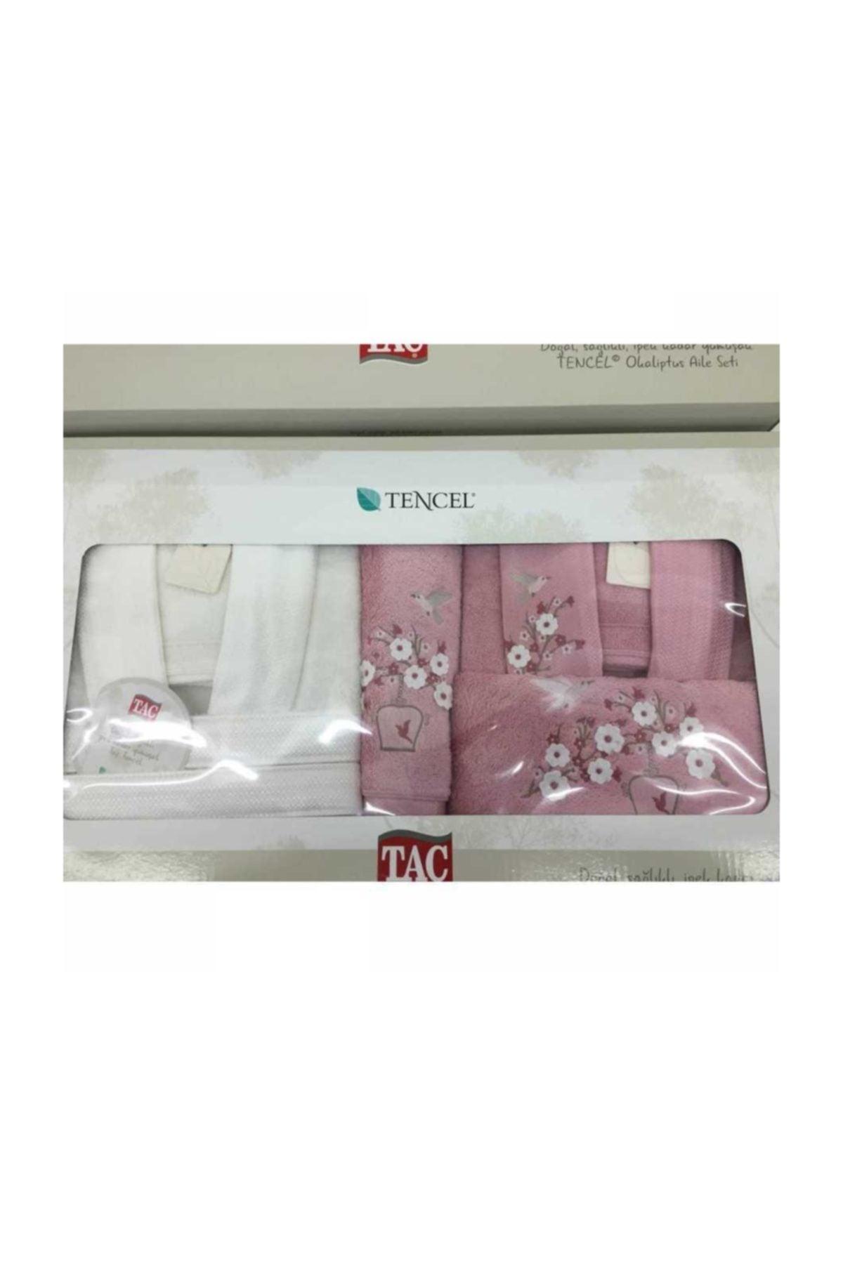 Family Bathrobe Set Tencel Galina Dried Rose Ecru - Swordslife