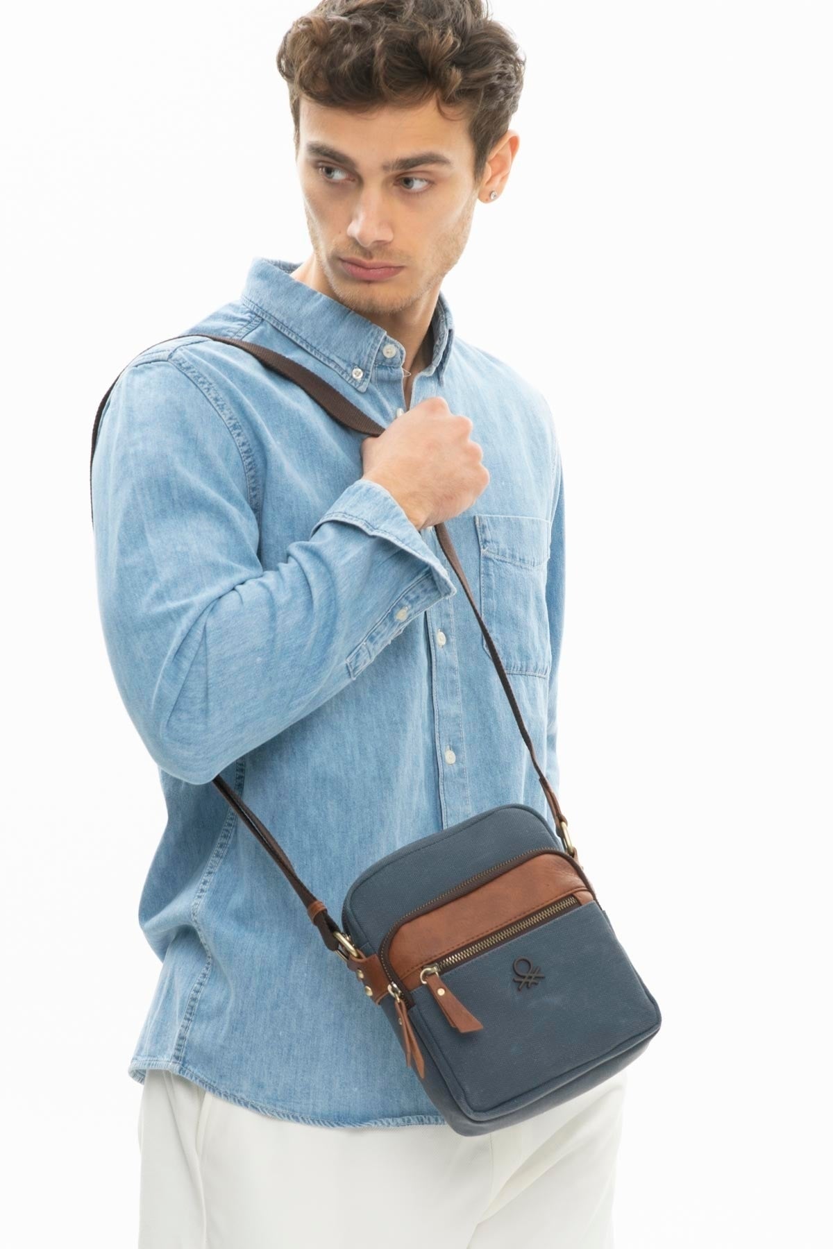 Benetton Men'S Crossbody Bag Navy Bnt1013