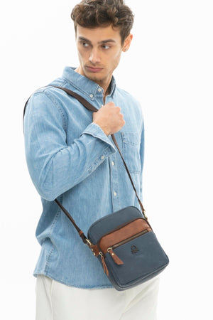 Benetton Men'S Crossbody Bag Navy Bnt1013