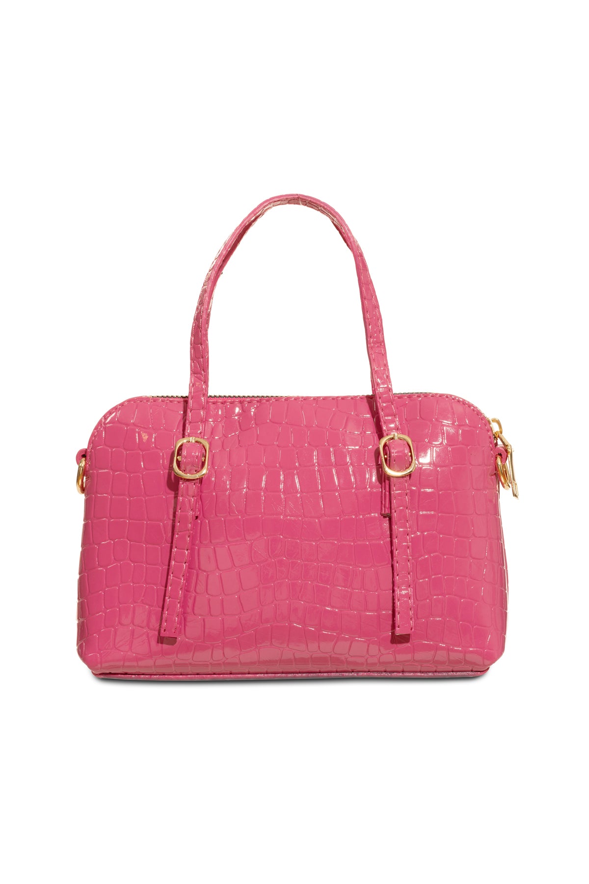 Women'S Leather Look Double Handle Bag