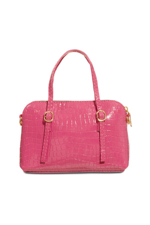 Women'S Leather Look Double Handle Bag