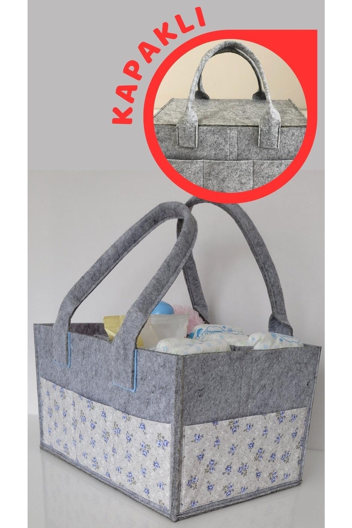 Handmade Multi-Purpose Felt Mother Baby Care And Organizer Bag Functional Organizer With Lid