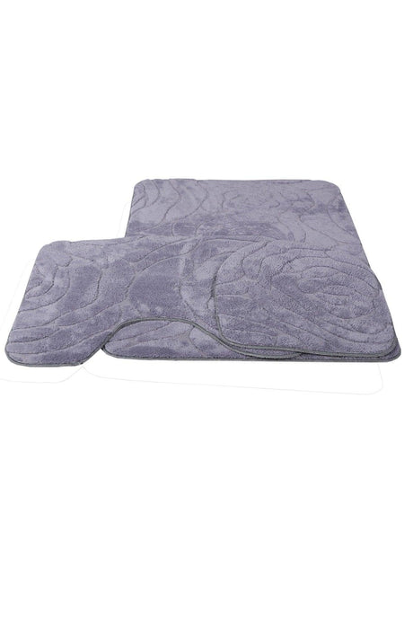 Rossa Gray 3 Pcs Bathroom Carpet Mat Set Non-Slip Closet Closet Set - Swordslife