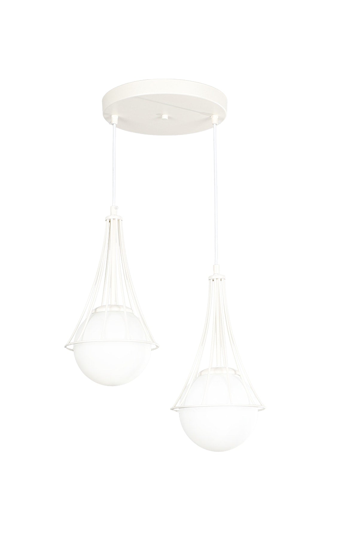 Lapis 2nd White-white Glop Glass Chandelier