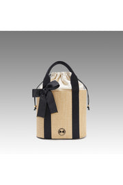 Raw Straw Bucket Hand Bag