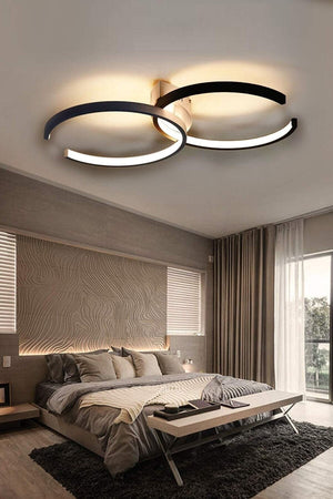 Noris Modern Design Black Color Living Room Kitchen Hall White Led 2-Piece Chandelier